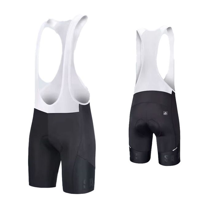 Spodenki krótkie z szelkami Santic rowerowe kolarskie czarno-białe M