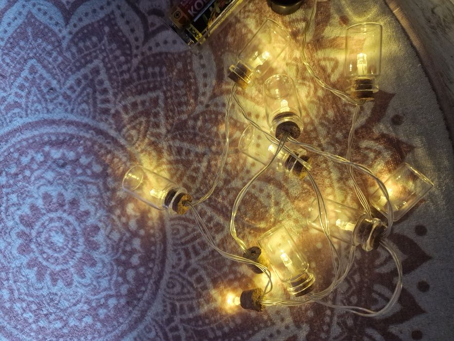 Łańcuch led szklane buteleczki ozdoba swiateczna