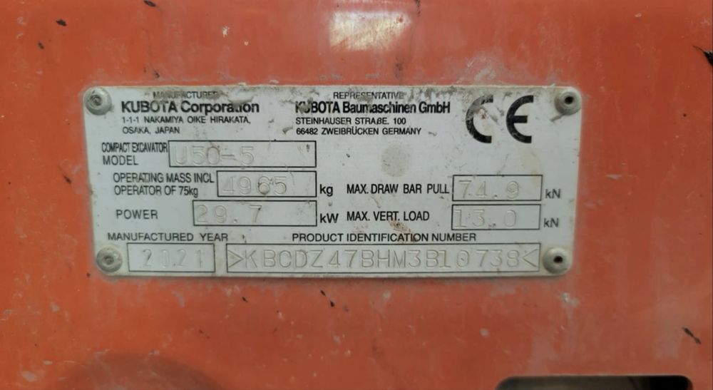 Mini giratoria kubota u 50