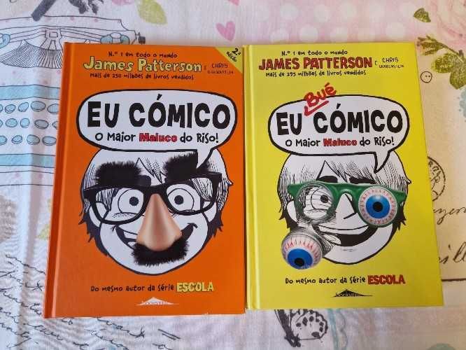 2 livros da coleção juvenil "Eu Cómico" de James Patterson
