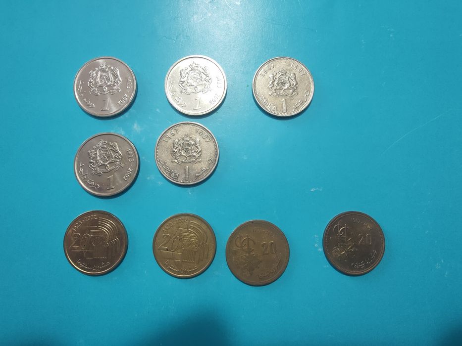 lote moedas dolar rupia dirham  Marrocos Eua Canada Mauricias