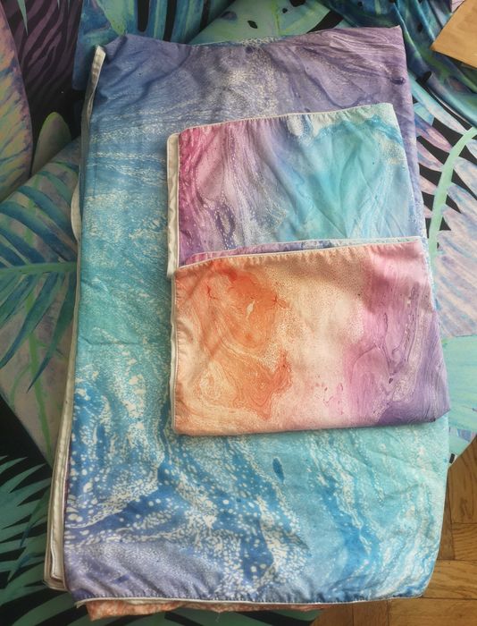 Komplet pościeli pastelowy ombre clouds marmurkowy 180x210