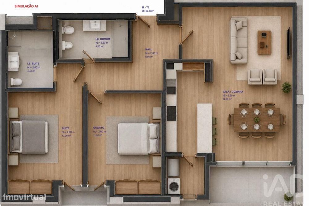 Apartamento T2 em Cidade da Maia de 92,00 m2