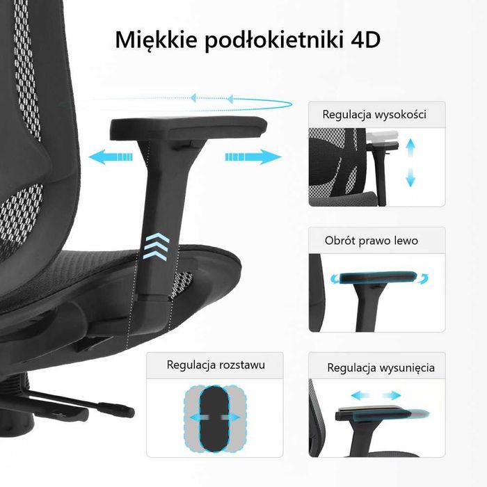 Ergonomiczny fotel biurowy biurowy SITLAB Elite - czarny