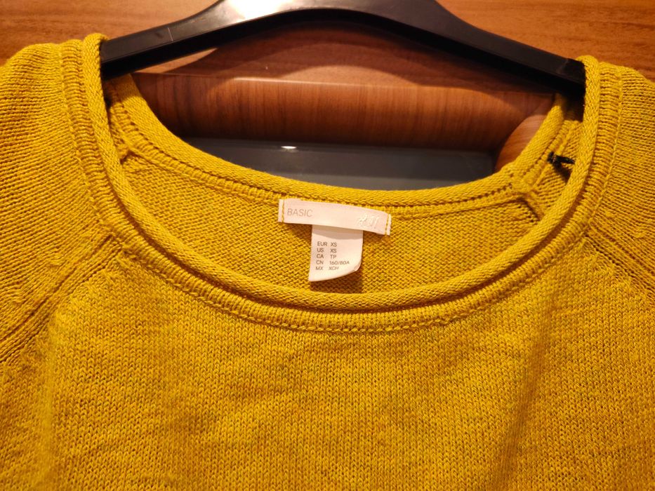 Dłuższy sweter, kanarkowa tunika