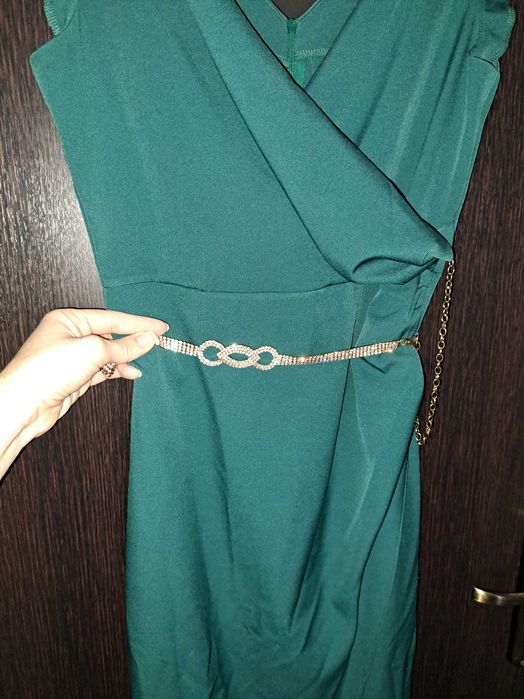 Suknia butelkowa zieleń rozm.42-44+gratis