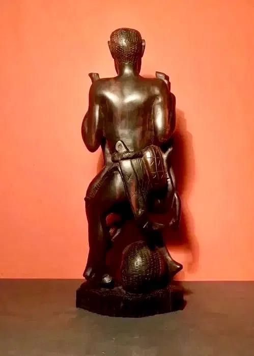 ARTE ANGOLANA - anos 70 - madeira nobre - 32x13x8 cm/s