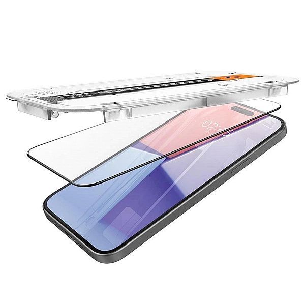 Szkło hartowane Spigen Glas.tR Ez Fit Fc na iPhone 15 Plus - czarne 2