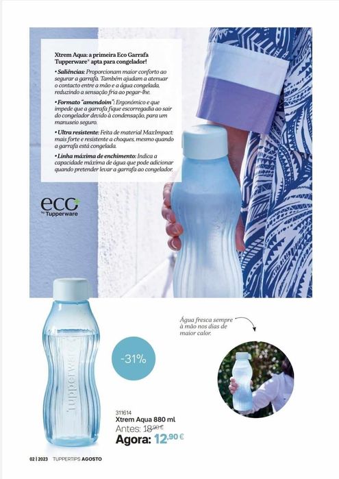 Eco garrafas Tupperware várias capacidades e cores desde €6.00