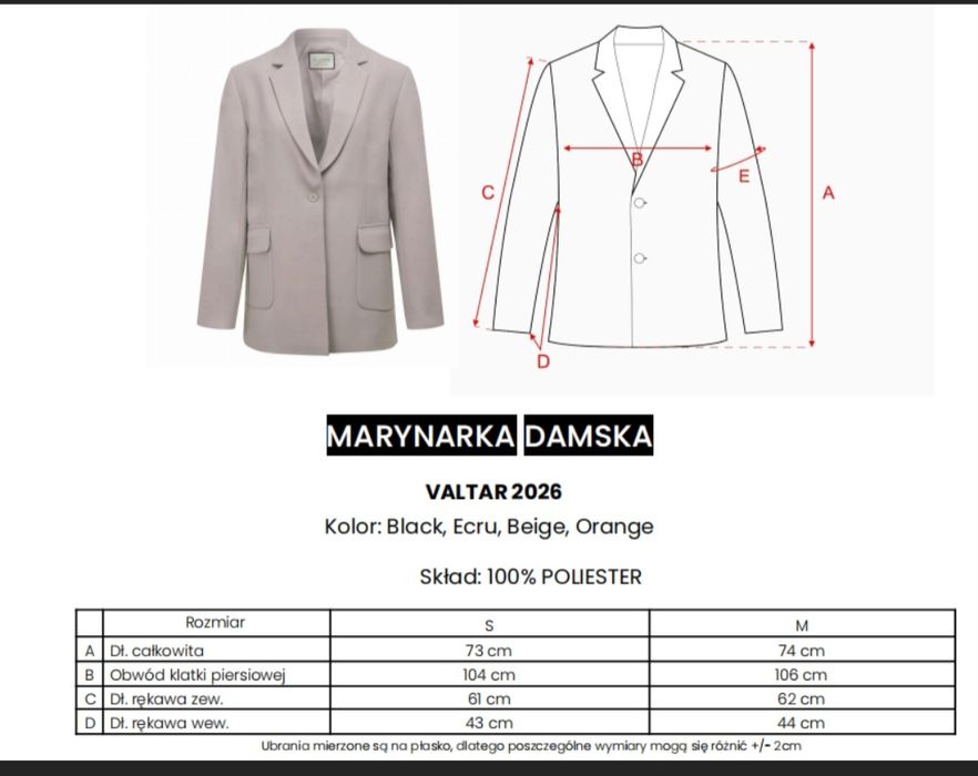 Damska Marynarka olv olavoga Walter roz, M