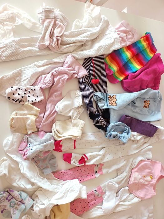 duży zestaw komplet rajstop pończoch rajstopy dla dziewczynki2-3-4lata