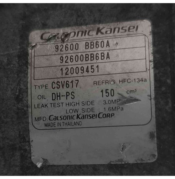 Compressor Ar Condicionado 92600BB60A - NISSAN QASHQAI I