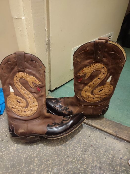 Kowbojki męskie SENDRA BOOTS rozm. 43 Skóra Unikalny Wzór Wąż Snake