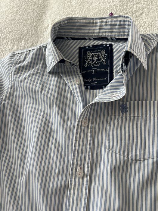 Сорочка для хлопчика 11 років j.t. jeans | блакитна у смужку | шкільна / святкова