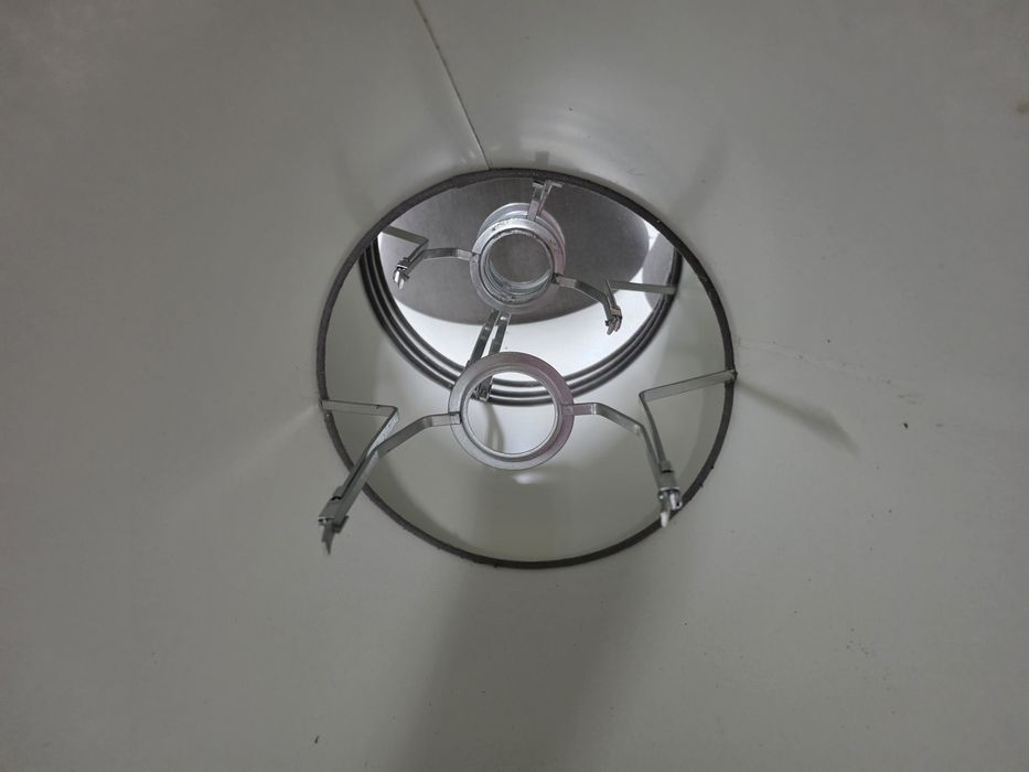 5 abajurs cinza para teto e candeeiro de mesa