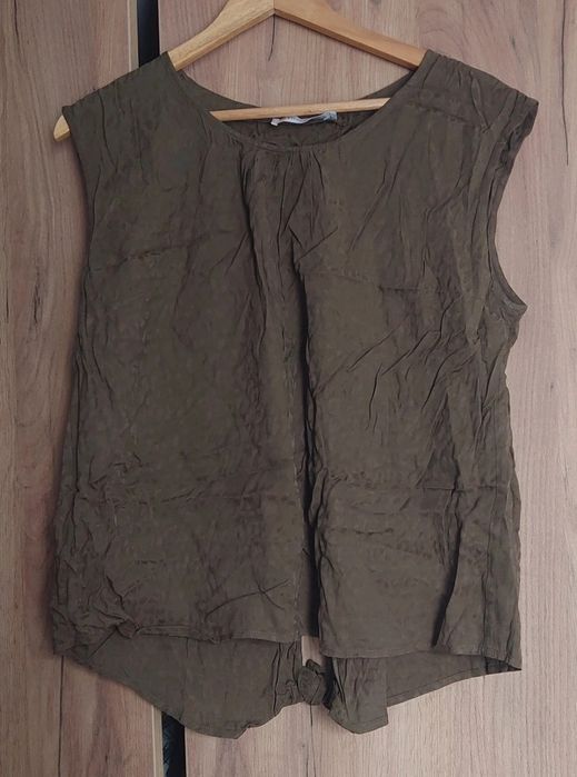 Top Promod Wycięcie na plecach Khaki Panterka rozmiar 44