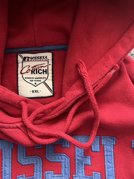 Червоне худі Russell Athletic 1902 Vintage Оверсайз L Кофта Рассел