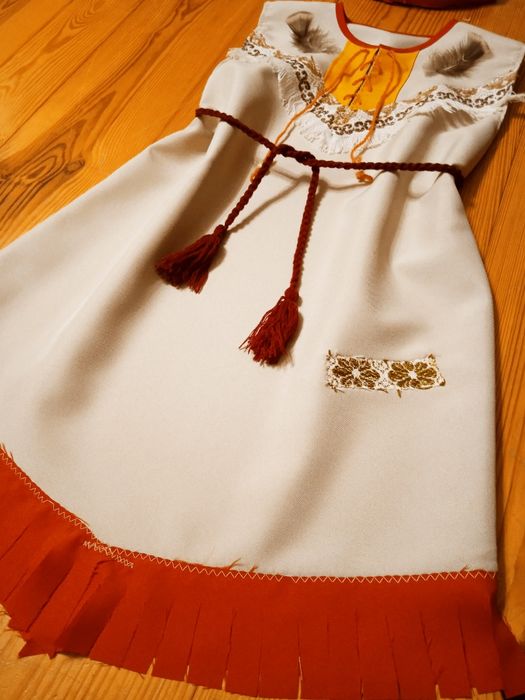 Nowy Strój Indianki 134 Indianka Pocahontas Indiańska Tunika i Opaska