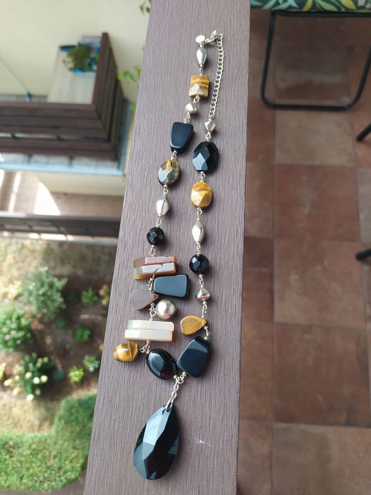 Naszyjnik damski brązowy czarny biżuteria