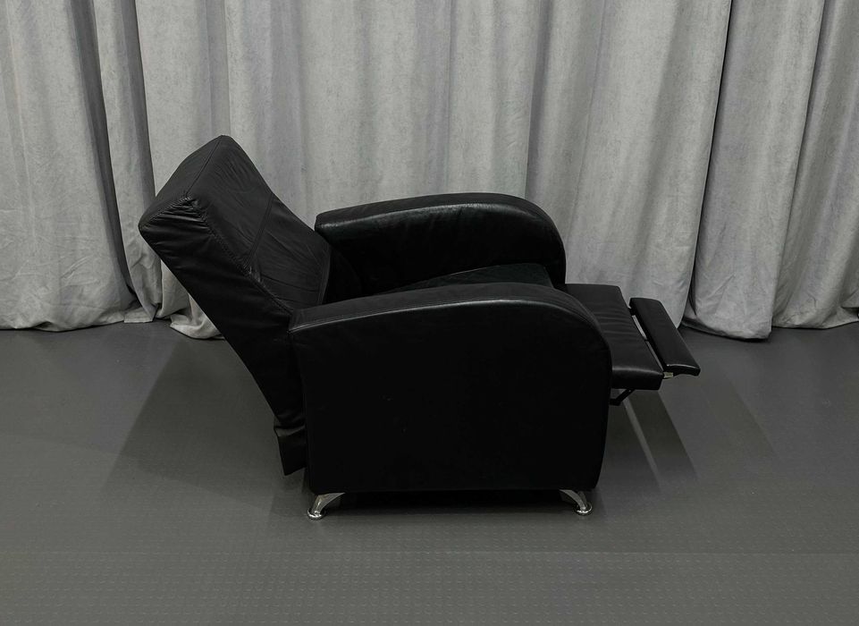 М'яке чорне шкіряне крісло-реклайнер/шкіряні крісла/меблі з Європи