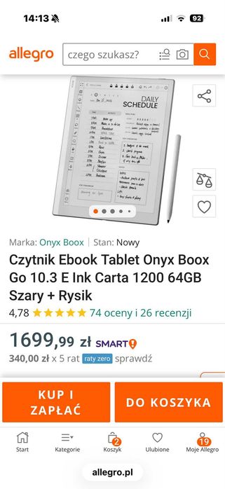 Czytnik Ebook Tablet Onyx Boox Go 10.3