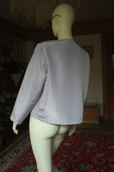 elegancki żakiet Elinette liliowy pastelowy szantung 40 L prosty