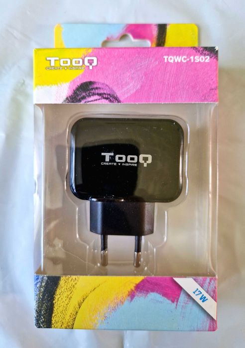 Ładowarka sieciowa 17W TooQ 2x USB Czarna
