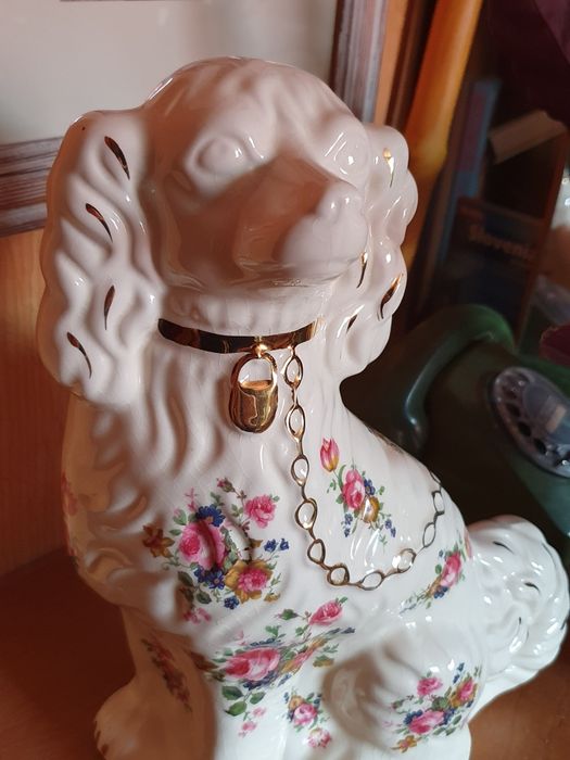 Wiktorianski porcelanowy pies kominkowy Staffordshire UK