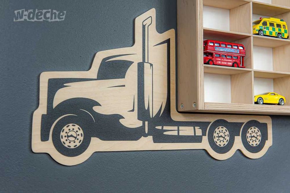 Drewniana Półka na Resoraki / Ekspozytor Hot Wheels / Garaż na autka