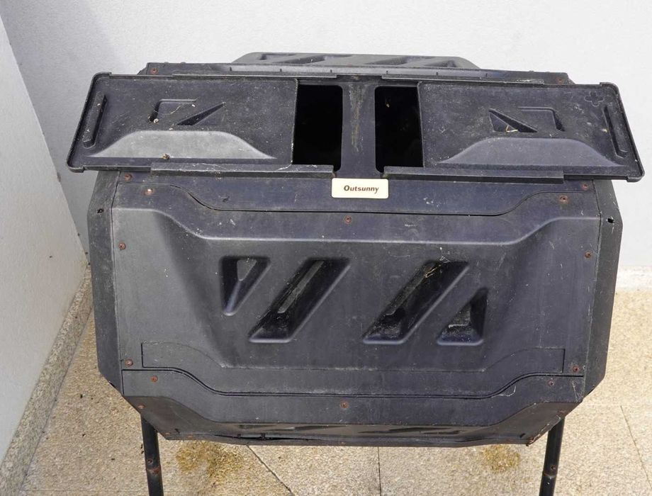 Compostor rotativo de câmara dupla de 160L