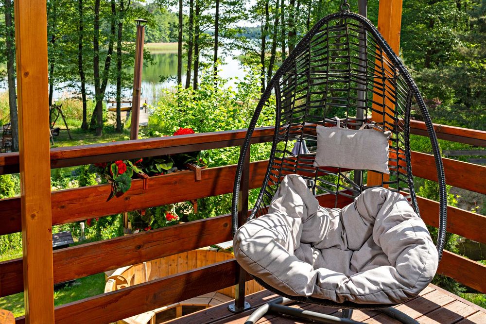 mazury, jezioro, sauna, balia, widok, łódka, pomost, dom