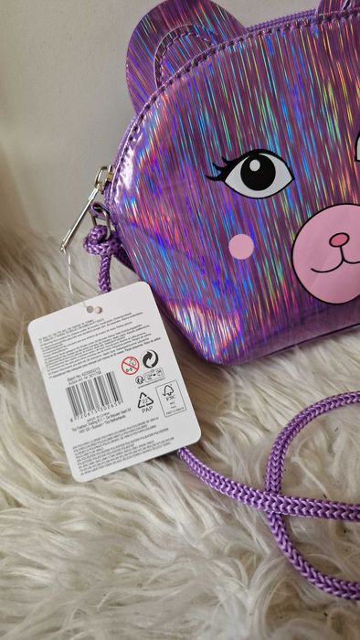 Torebka fioletowa kotek dla małej modnisi Nowa