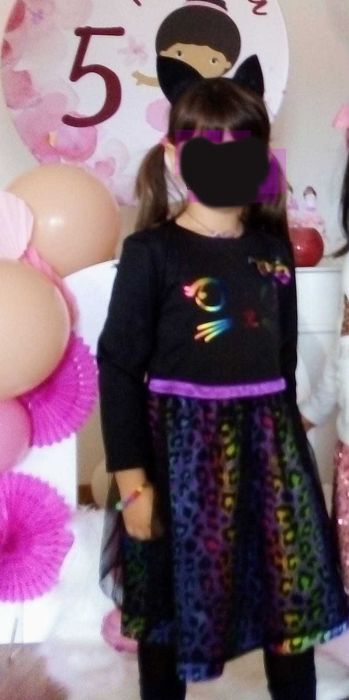 Fato de Carnaval/Halloween  Gata com bandelete - 5 anos