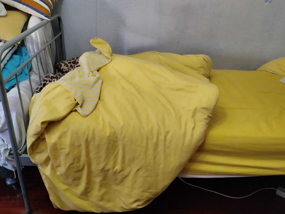 Cama de solteiro em ferro + colchão