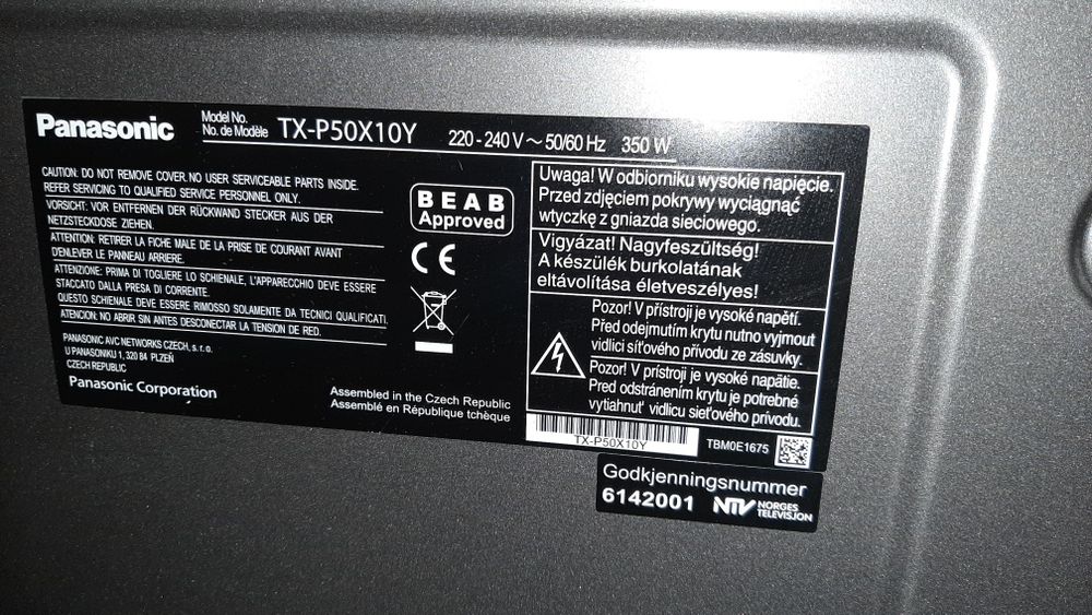 Panasonic TX-P50X10Y, plazma w 100% sprawny, lcd, oled