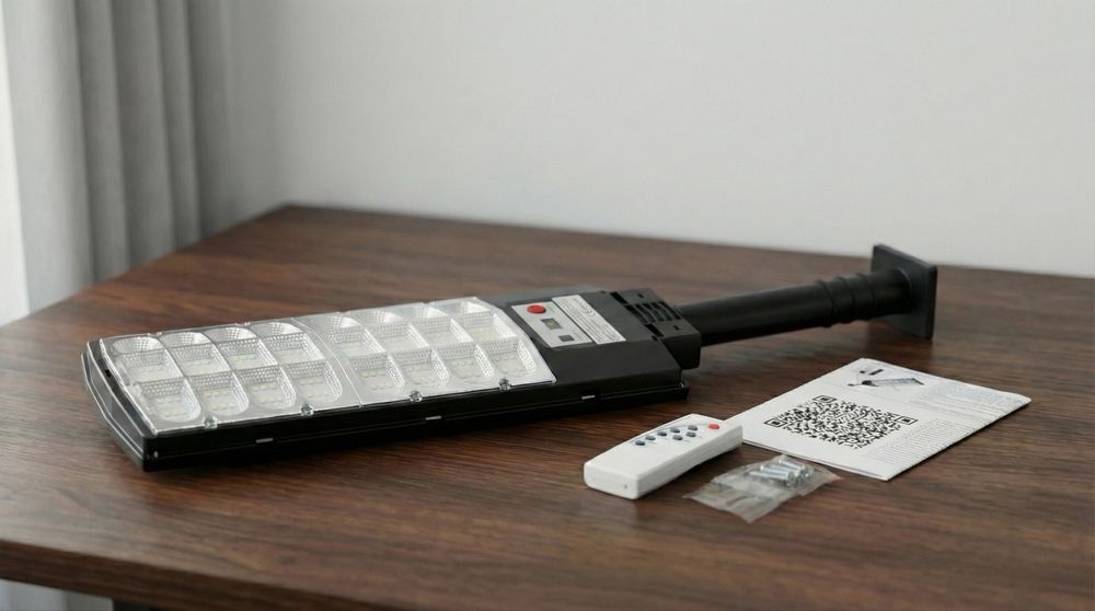 Luminária Led Solar com sensor de movimentos e comando - 37,5cm x 19cm