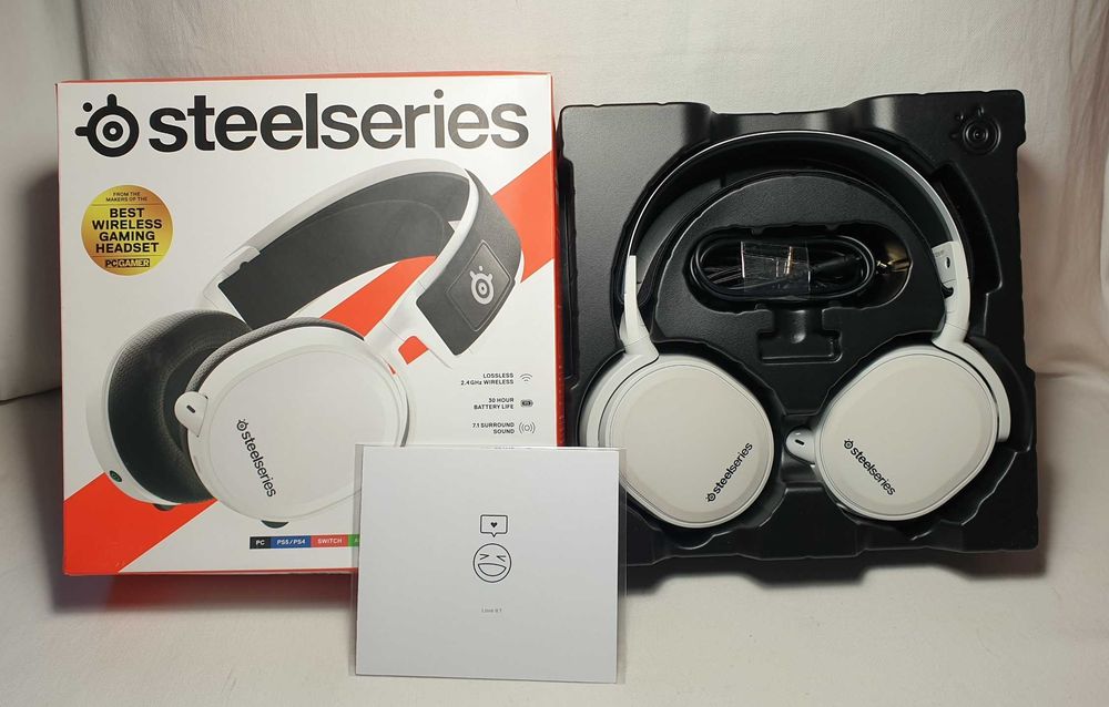 Słuchawki bezprzewodowe SteelSeries Arctis 7+WHITE - stan BDB.