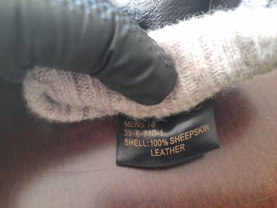 Wittchen Skórzane męskie czarne rękawiczki 100% skóra owcza