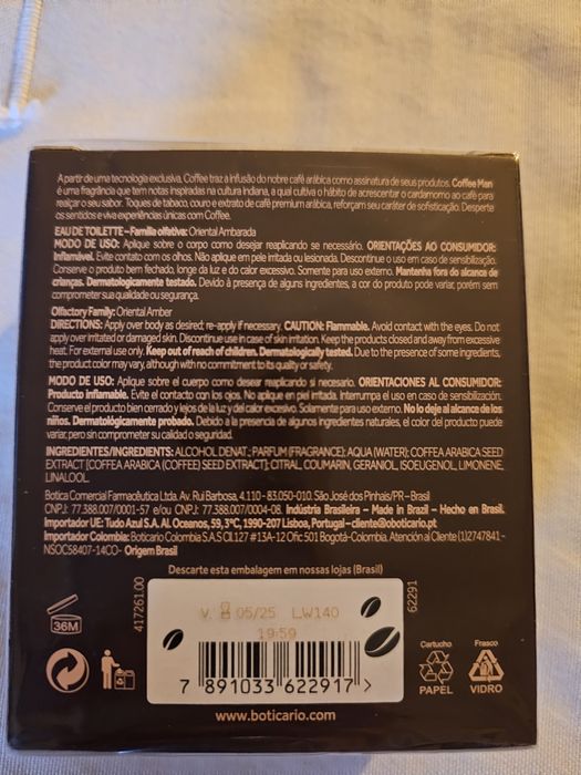 Perfume Coffee Man Boticário novo