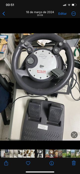 Volante e pedal para PlayStation, antigo mas sem uso psx wheel