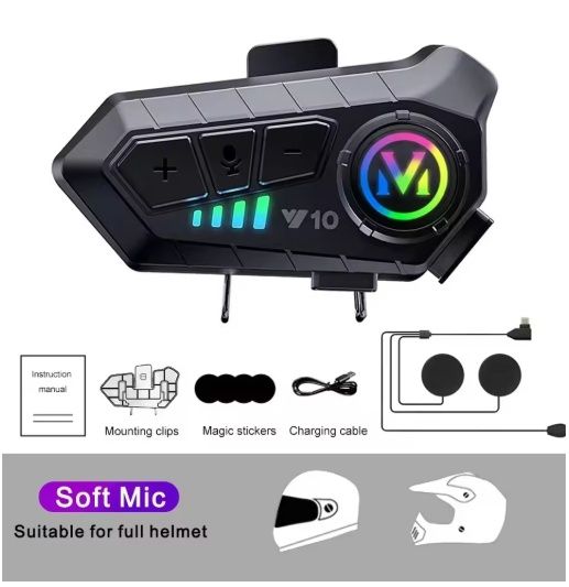 Гарнитура Bluetooth-интерком Y-10 для шлема фулл фейс
