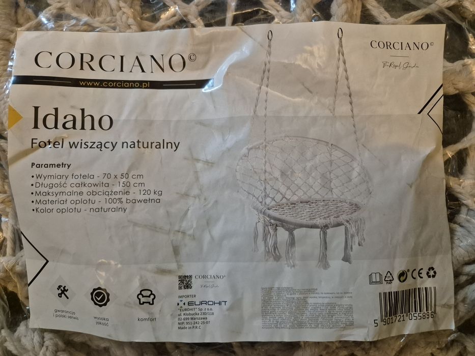 Idaho Fotel wiszacy naturalny