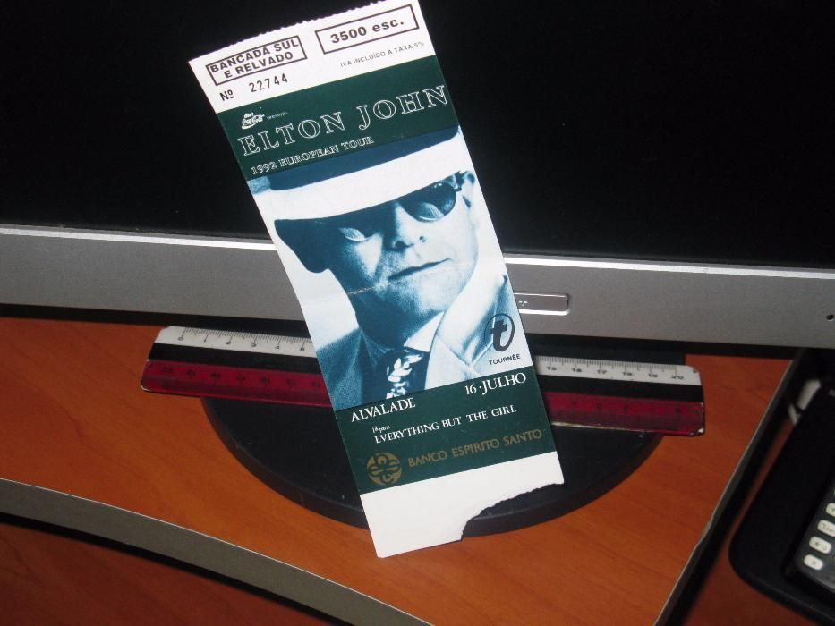 Bilhete Elton John 1992 Alvalade