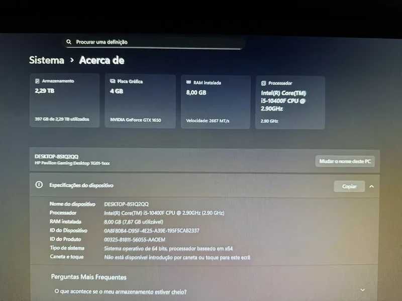 PC Gaming HP (Como Novo)