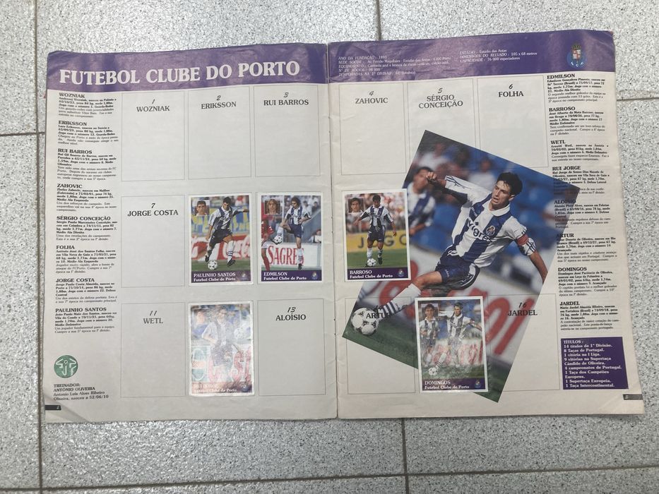 Caderneta Futebol 96/97, Incompleta