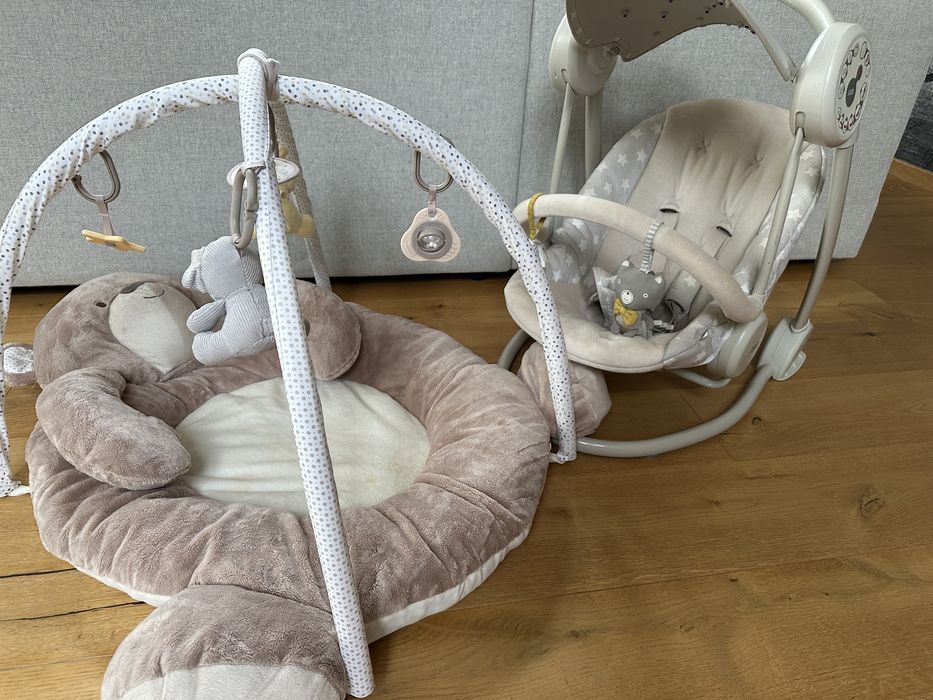 Huśtawka fisher price starlite swing + mata duży miś