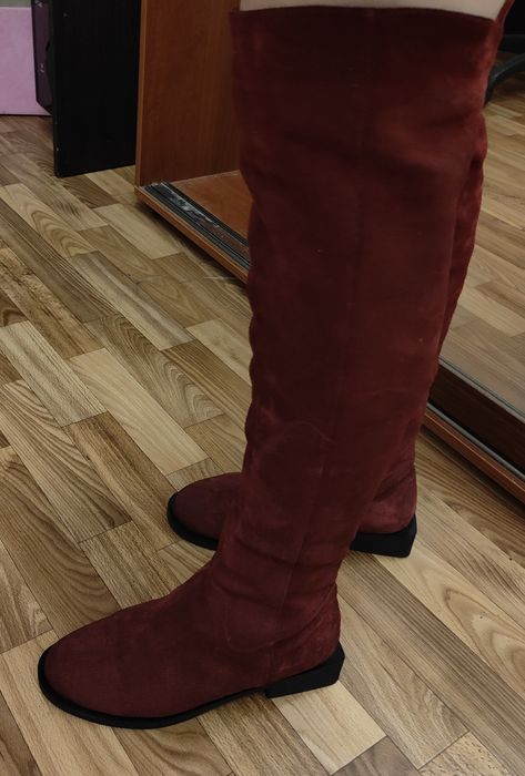 Ботфорти з натуральної замші 39 р.