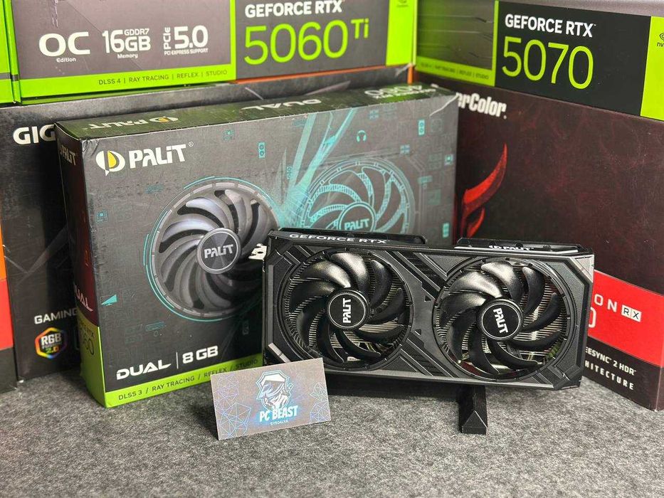 Palit RTX 4060 Dual 8GB GDDR6 | DLSS 3.5 | МАГАЗИН | Гарантія 90 днів