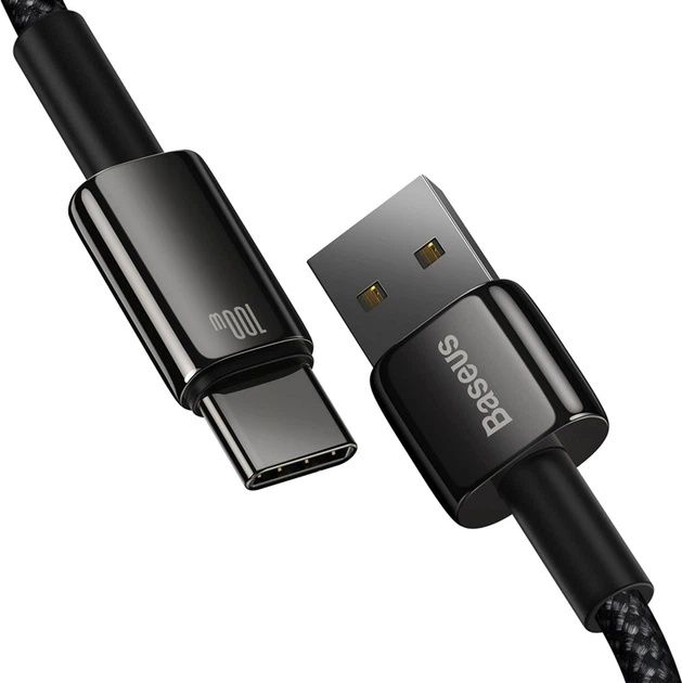 Кабель Baseus Tungsten Gold Fast Charging Data USB-A to Type-C 100W 1м
