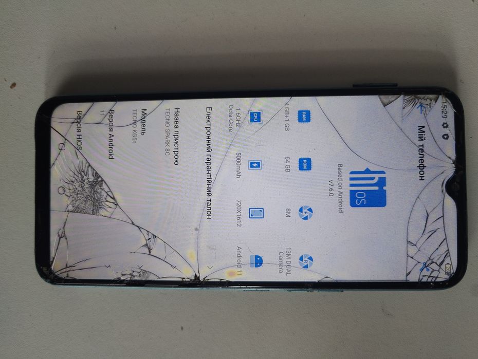 Tecno Spark 8c 4+1/64 GB 5000 mAh Робочий